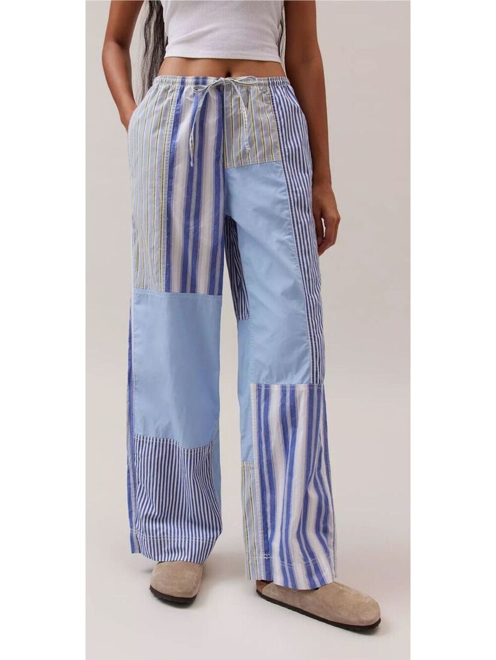 (LARGE) NWOT URBAN OUTFITTERS JOEY COLORBLOCK WIDE LEG BOXER LOUNGE PANT